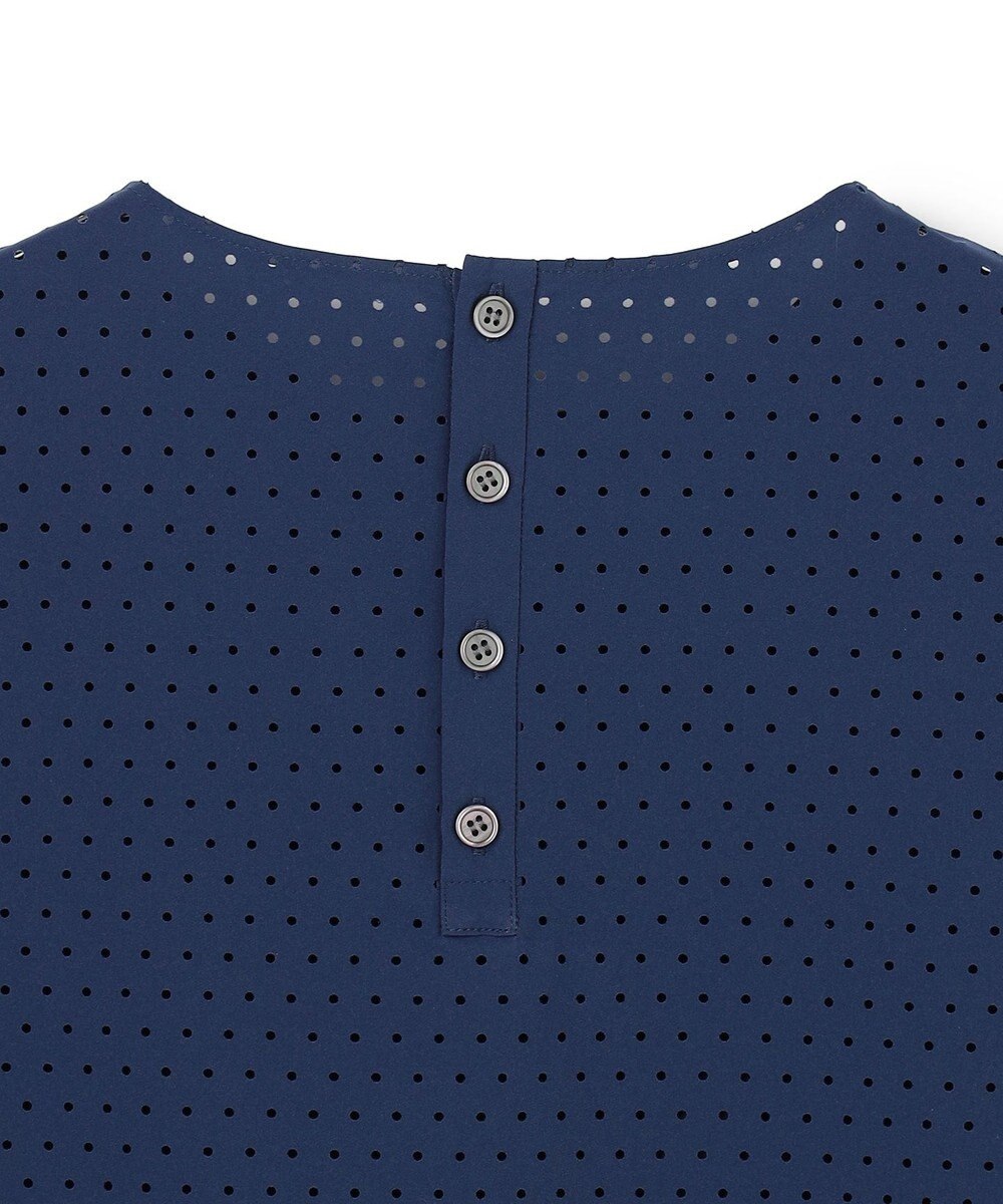 UNFILO L 【セットアップ着用可】FINE MOVE パンチング ドットブラウス 