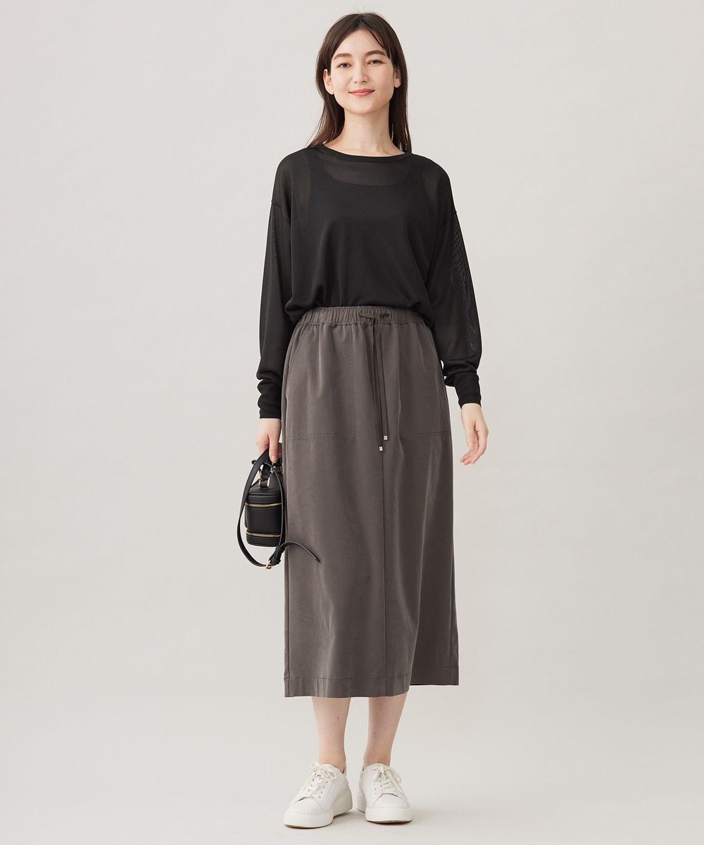 自由区 L 【洗える】ソフトレーヨンツイル スカート 