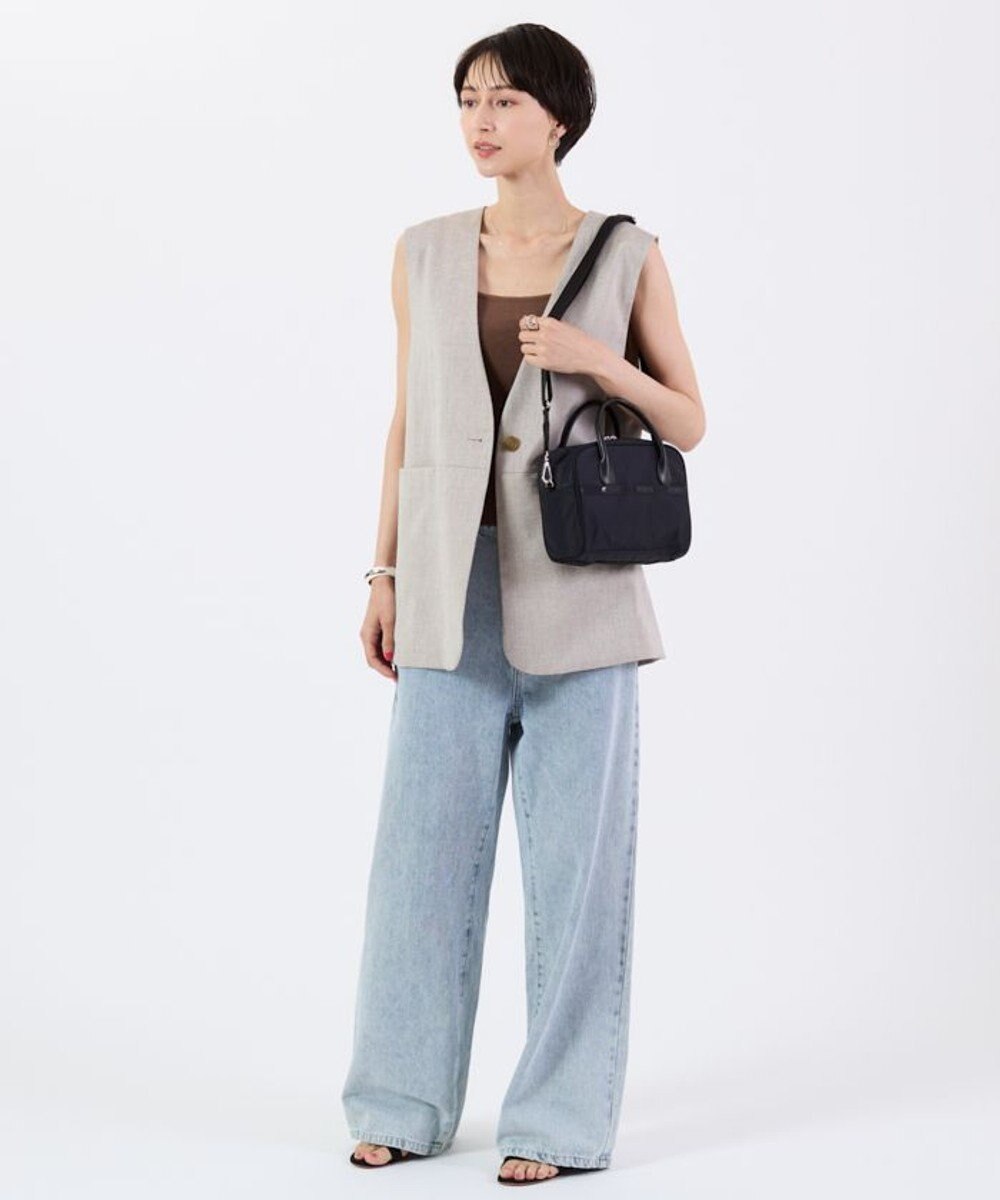 LeSportsac SQUARE TH CROSSBODY/アップタウンディープシーブルー/ブラック 