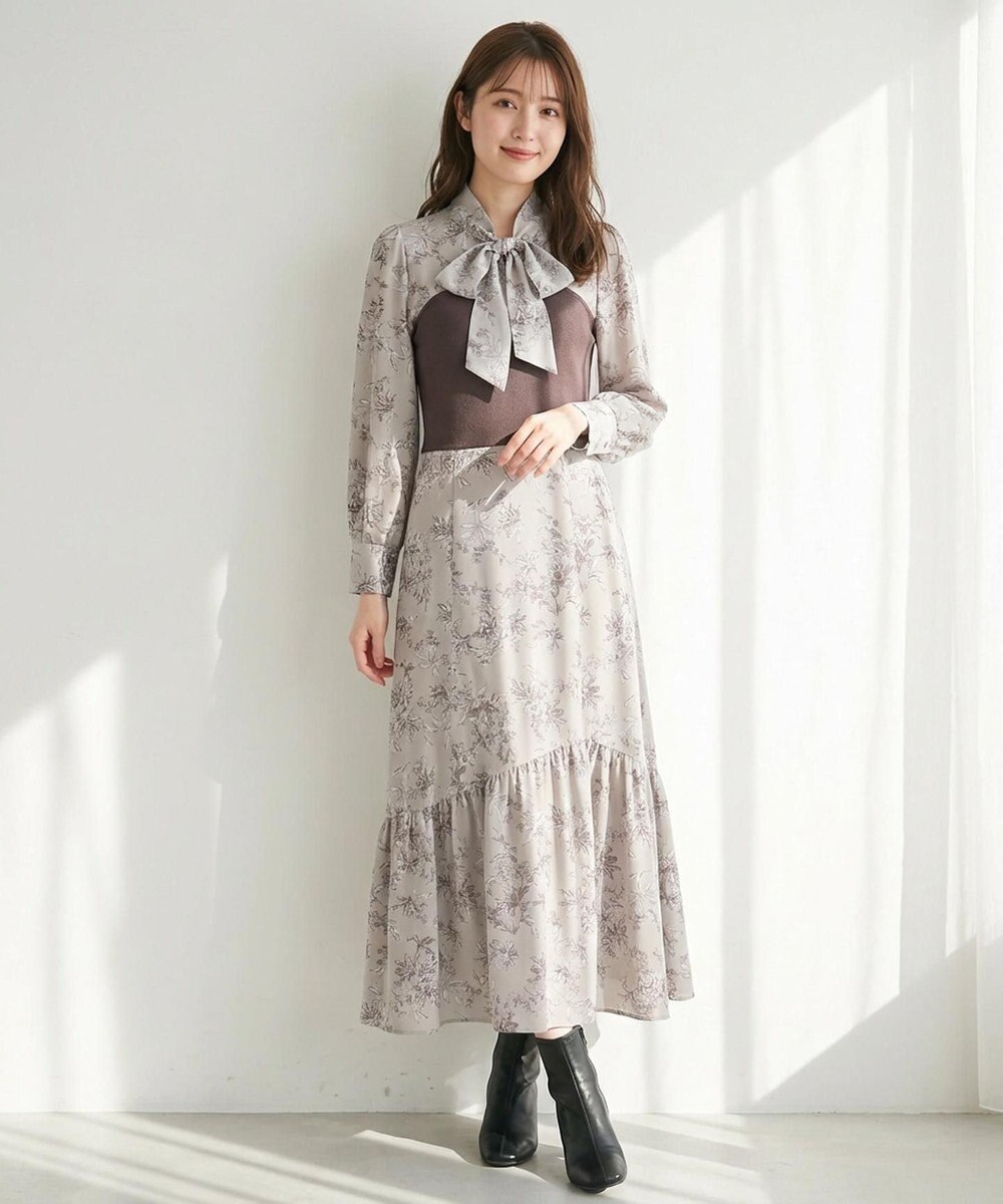 Feroux 【古畑星夏さん着用・3WAY】ビスチェコンビフラワープリント ワンピース 