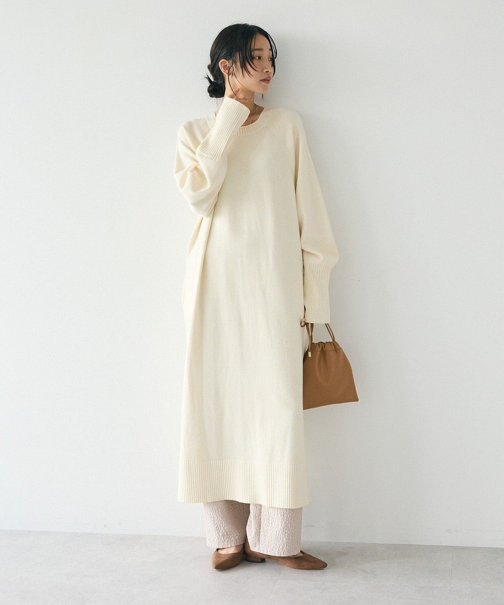 CRAFT STANDARD BOUTIQUE 洗える/とてもちニットワンピース Ivory