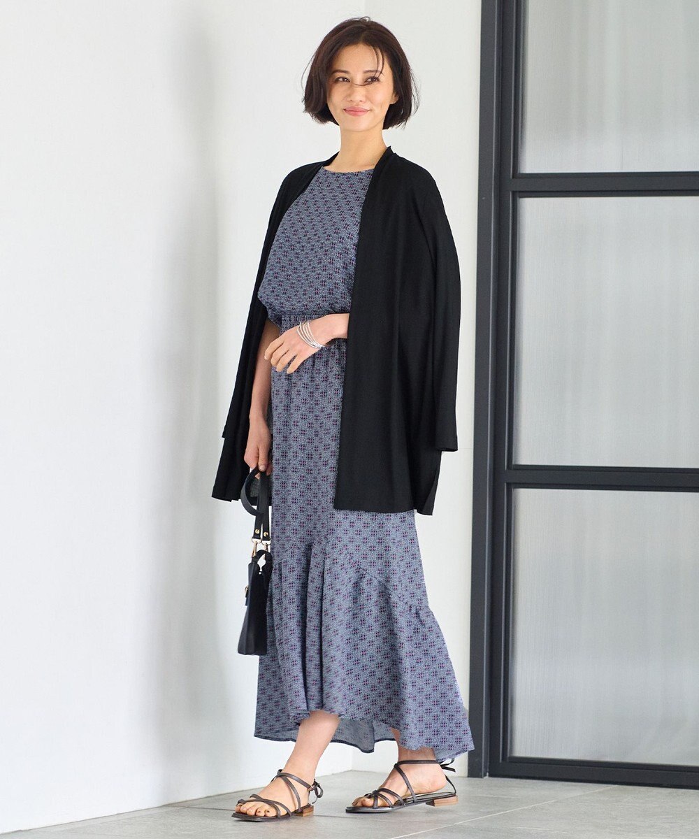 自由区 【洗える・XSサイズあり】アラベスクプリント ブラウス 