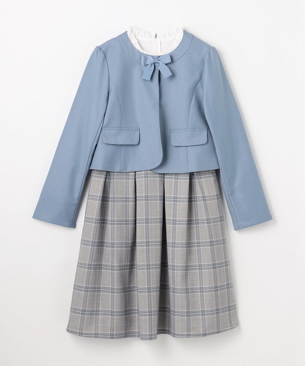 組曲 KIDS 【150-170㎝】 チェックワンピース＆T/Rジャケットセット 