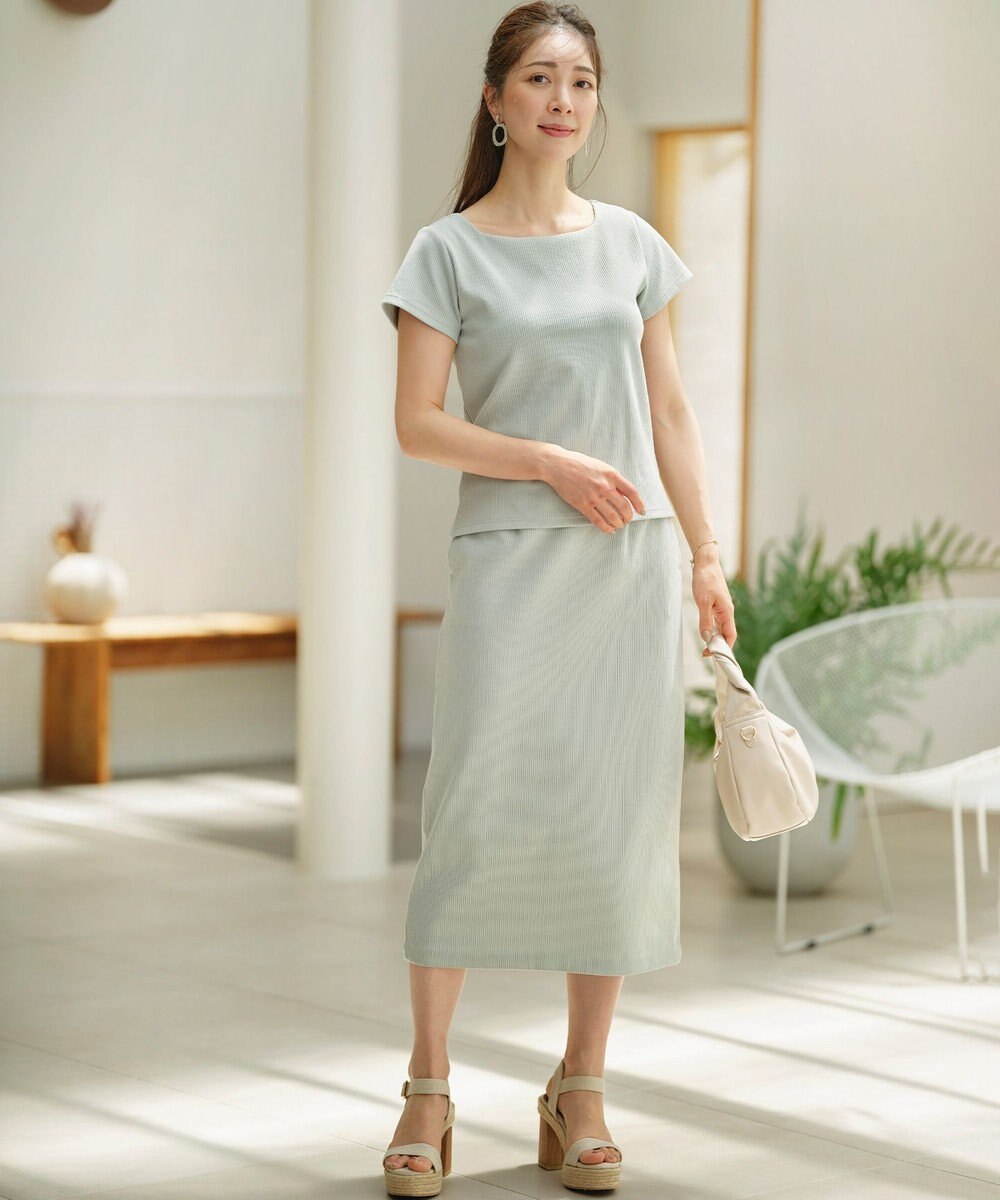 組曲 S 【WEB限定】ストライプジャガード タイトスカート 