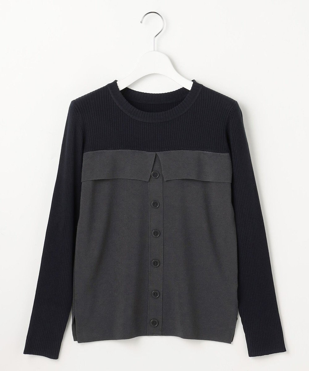 ANY SIS L ビスチェ風 長袖 ニット 