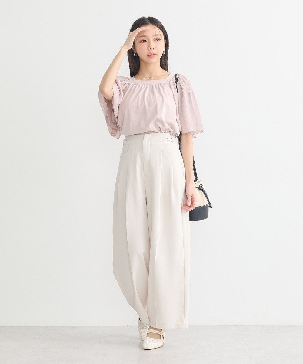 earth music&ecology マジョリカフレアスリーブスクエアプルオーバー 