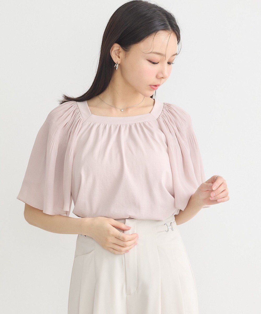 earth music&ecology マジョリカフレアスリーブスクエアプルオーバー 