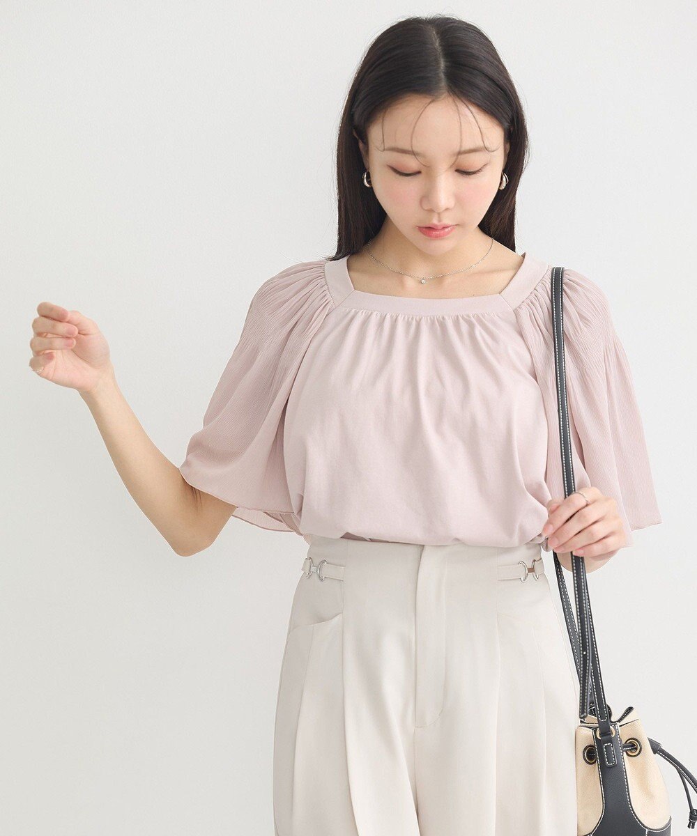 earth music&ecology マジョリカフレアスリーブスクエアプルオーバー 