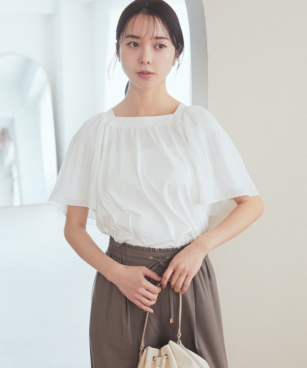 earth music&ecology マジョリカフレアスリーブスクエアプルオーバー 