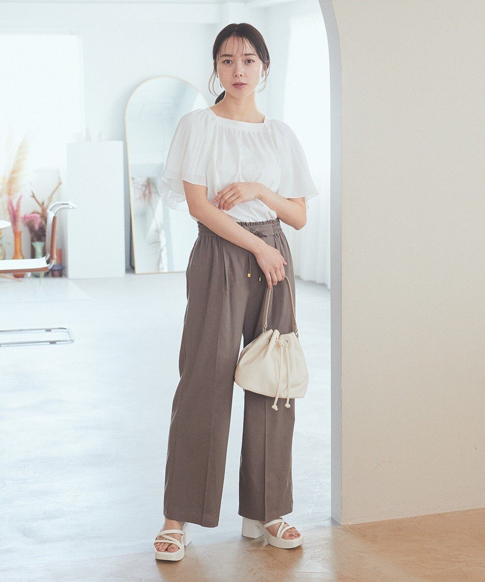 earth music&ecology マジョリカフレアスリーブスクエアプルオーバー 