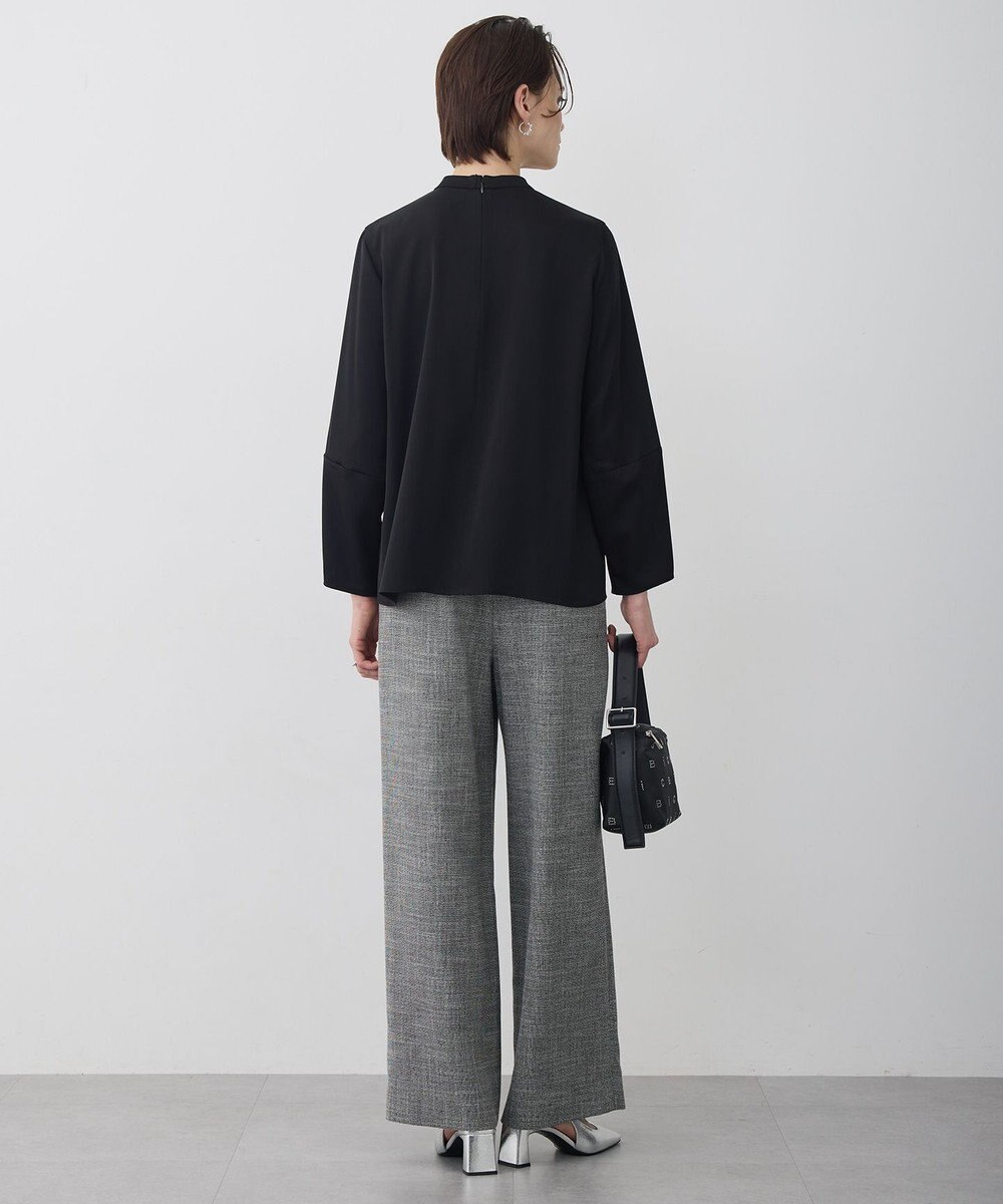 ICB L アセテートダブルサテン ランタンスリーブブラウス 