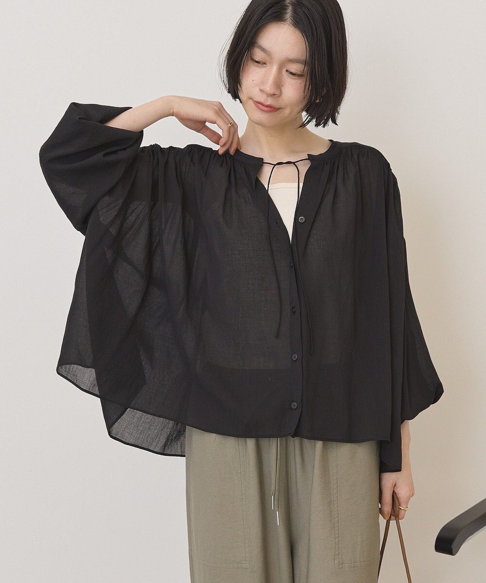 AMERICAN HOLIC スキッパーギャザーブラウス 