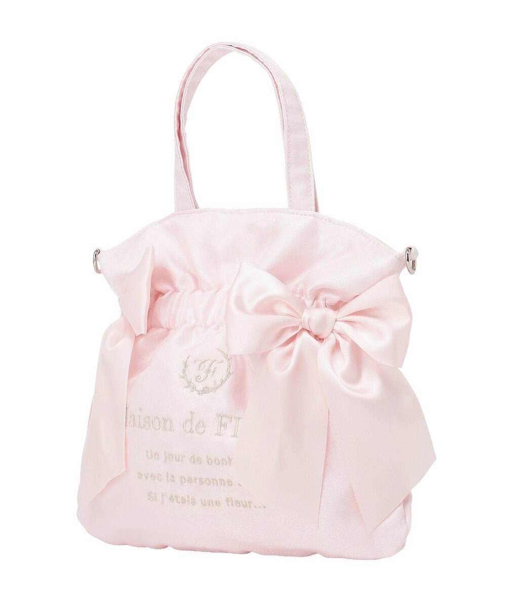 Maison de FLEUR オーガンジーダブルリボン2Wayトートバッグ 