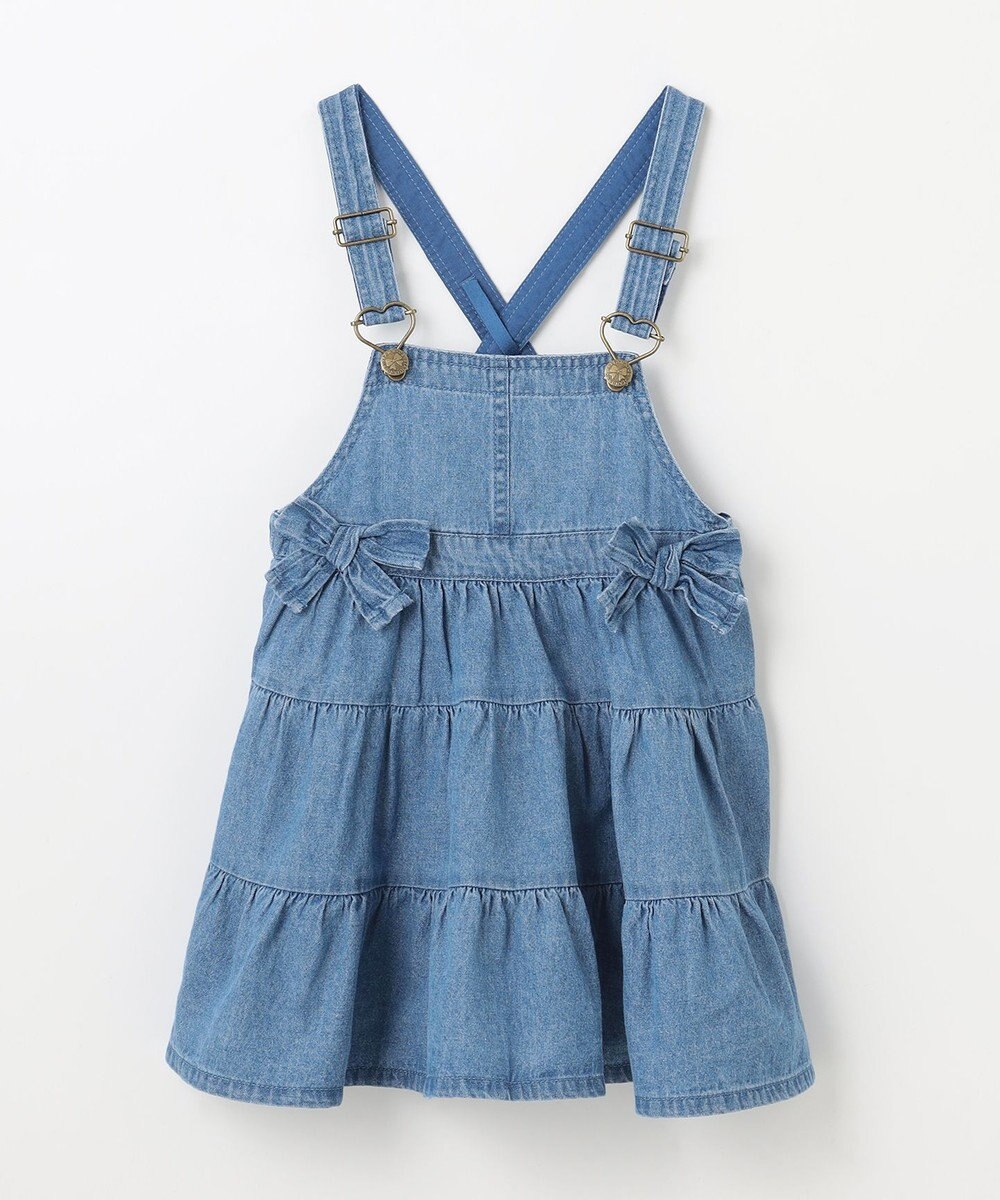 ANY KIDS ティアード デニムジャンパースカート 