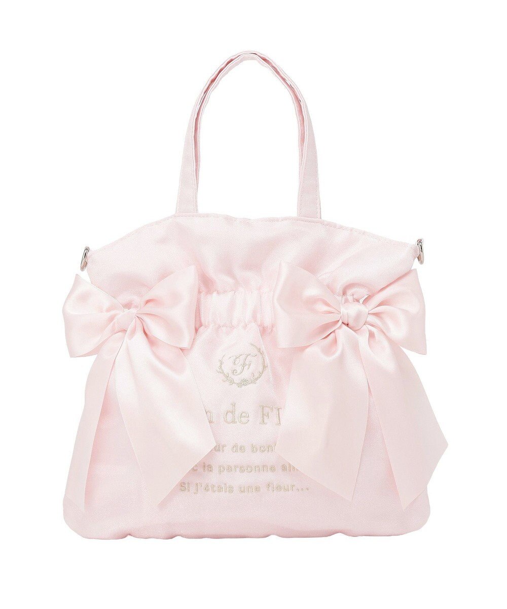 Maison de FLEUR オーガンジーダブルリボン2Wayトートバッグ 