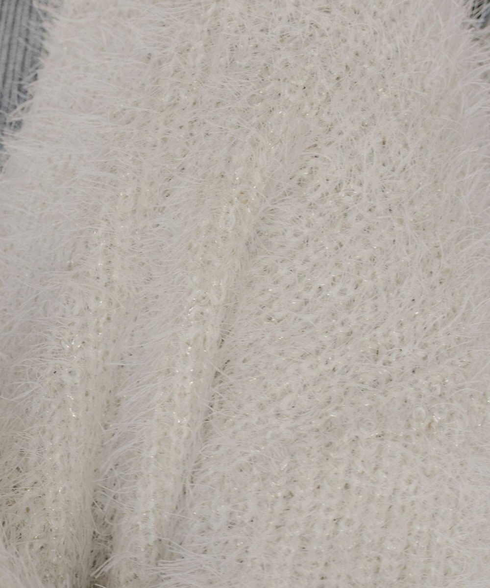 Tiaclasse 【洗える】ふわふわ片畦ラメシャギーカーディガン 