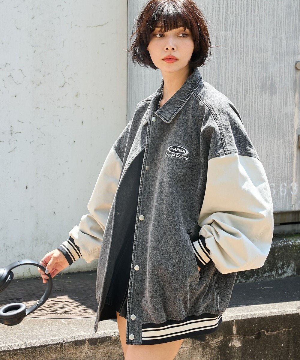 WEGO 【ユニセックス着用ITEM】デニムスタジャン 