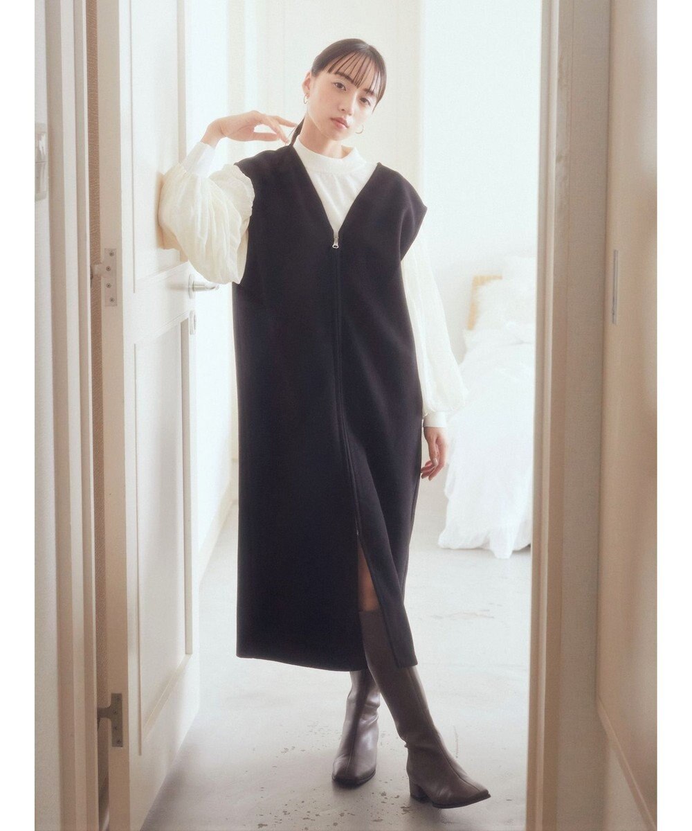 earth music&ecology 圧縮ニットＺＩＰジャンスカ 