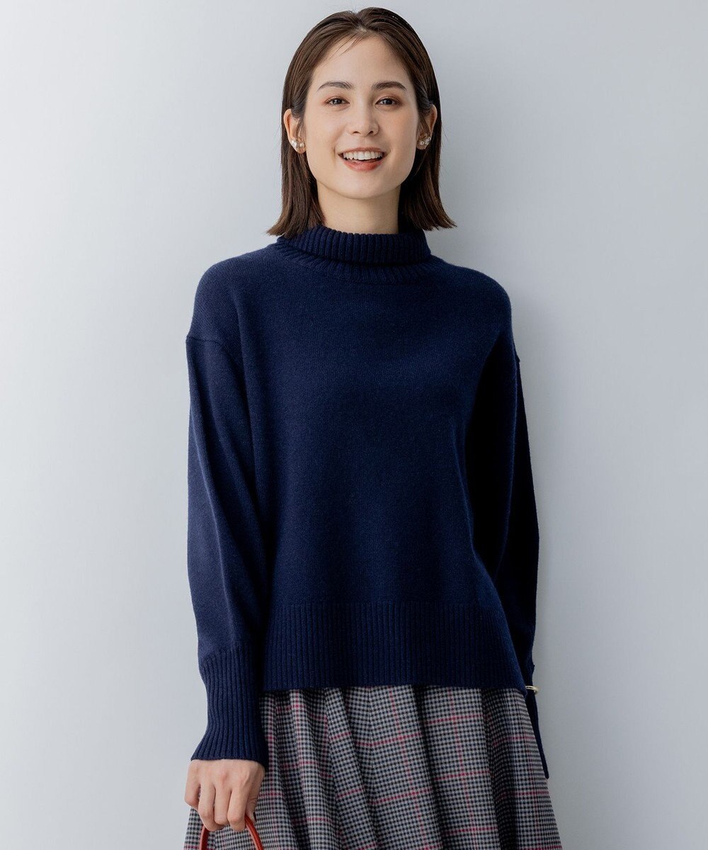 組曲 L ウールカシミヤミックス ロールネック ニット 