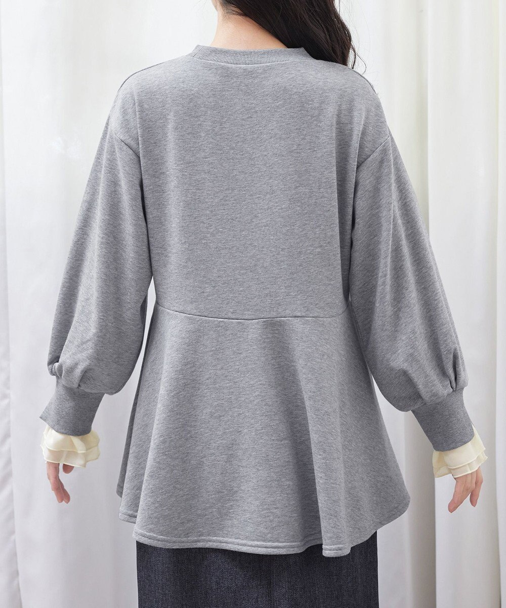 Tiaclasse 【吸水発熱・洗える】袖口ドッキングカットソープルオーバー 