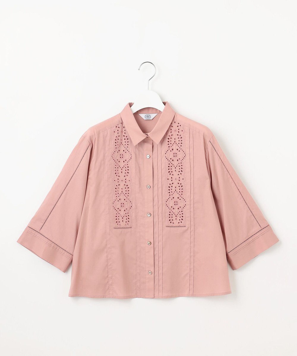 J.PRESS LADIES 【洗える】セルロースライト刺繍  シャツ ブラウス 