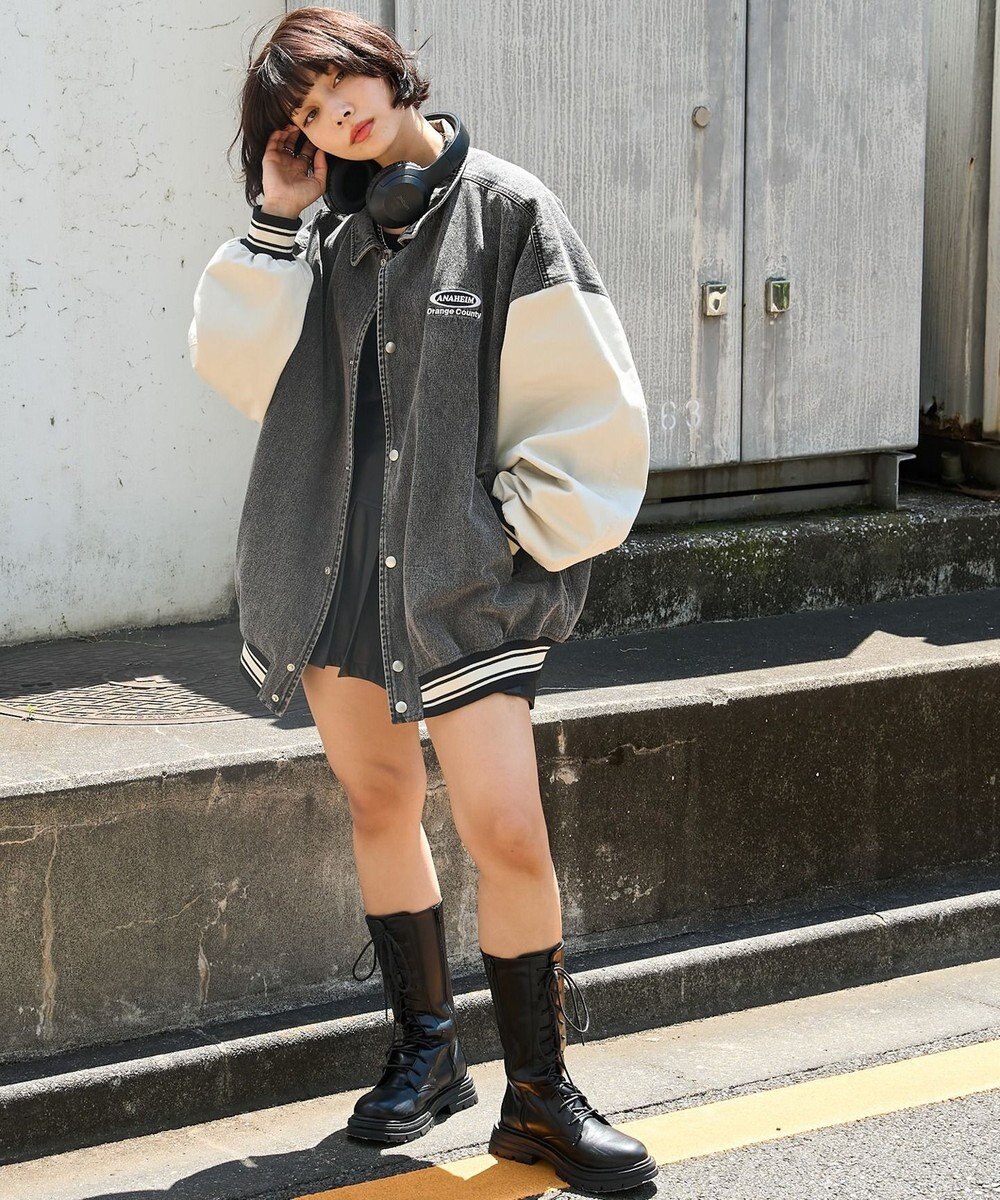 WEGO 【ユニセックス着用ITEM】デニムスタジャン 