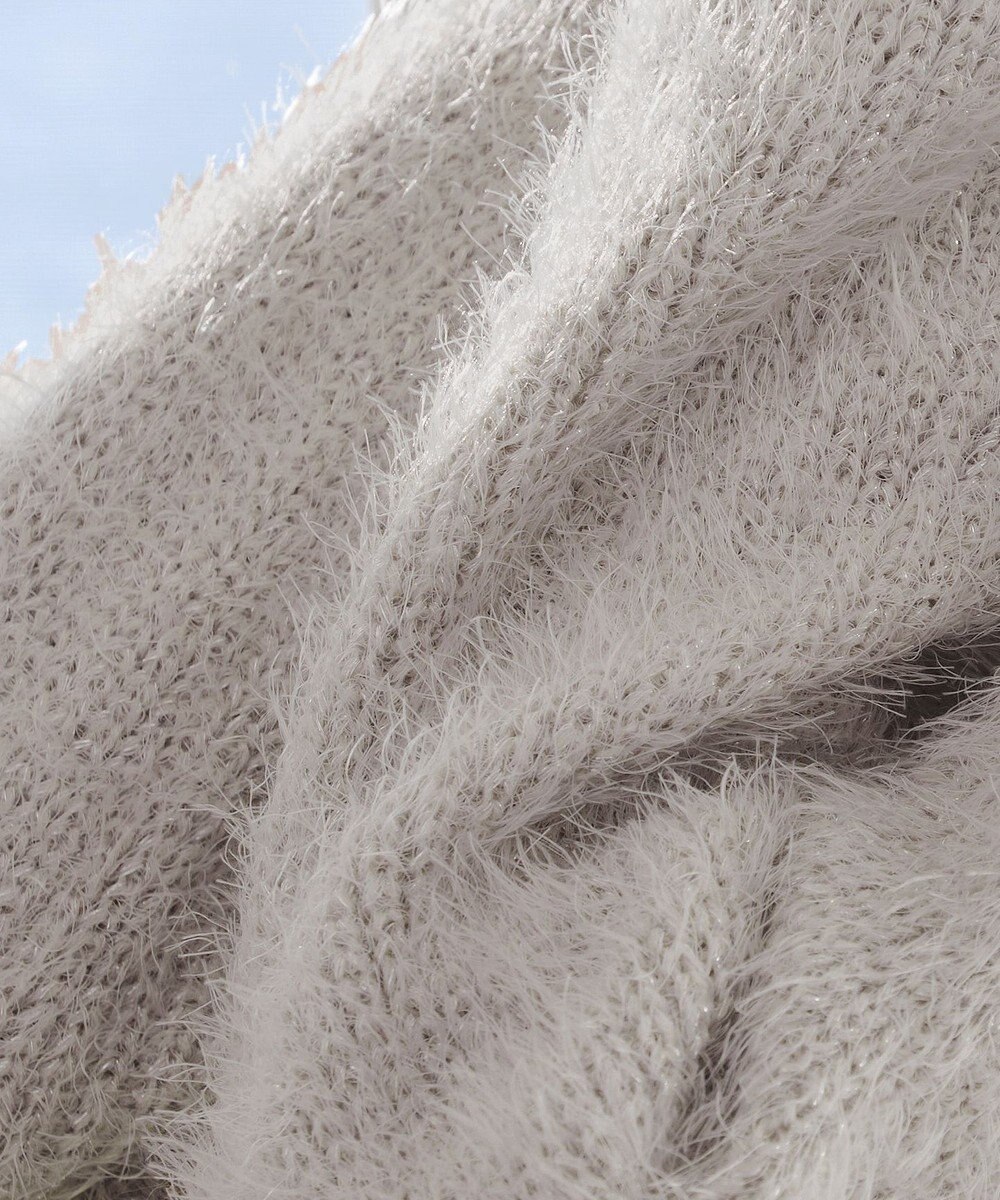 Tiaclasse 【洗える】ふわふわ片畦ラメシャギーカーディガン 