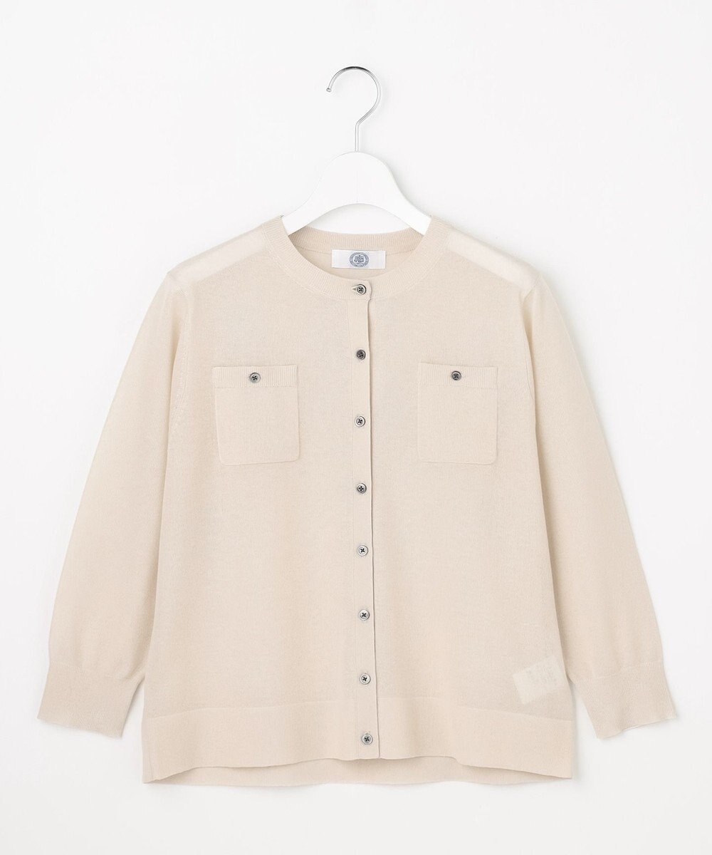 J.PRESS LADIES S 【シーンレスに活躍】SHEER GLOSS KNIT クルーネック カーディガン 