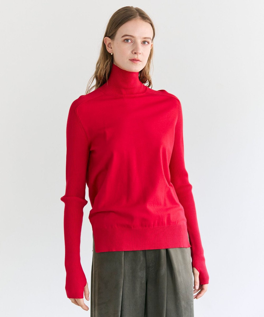 BEIGE， 【洗える】WILLOW / サムホールハイネックニット 