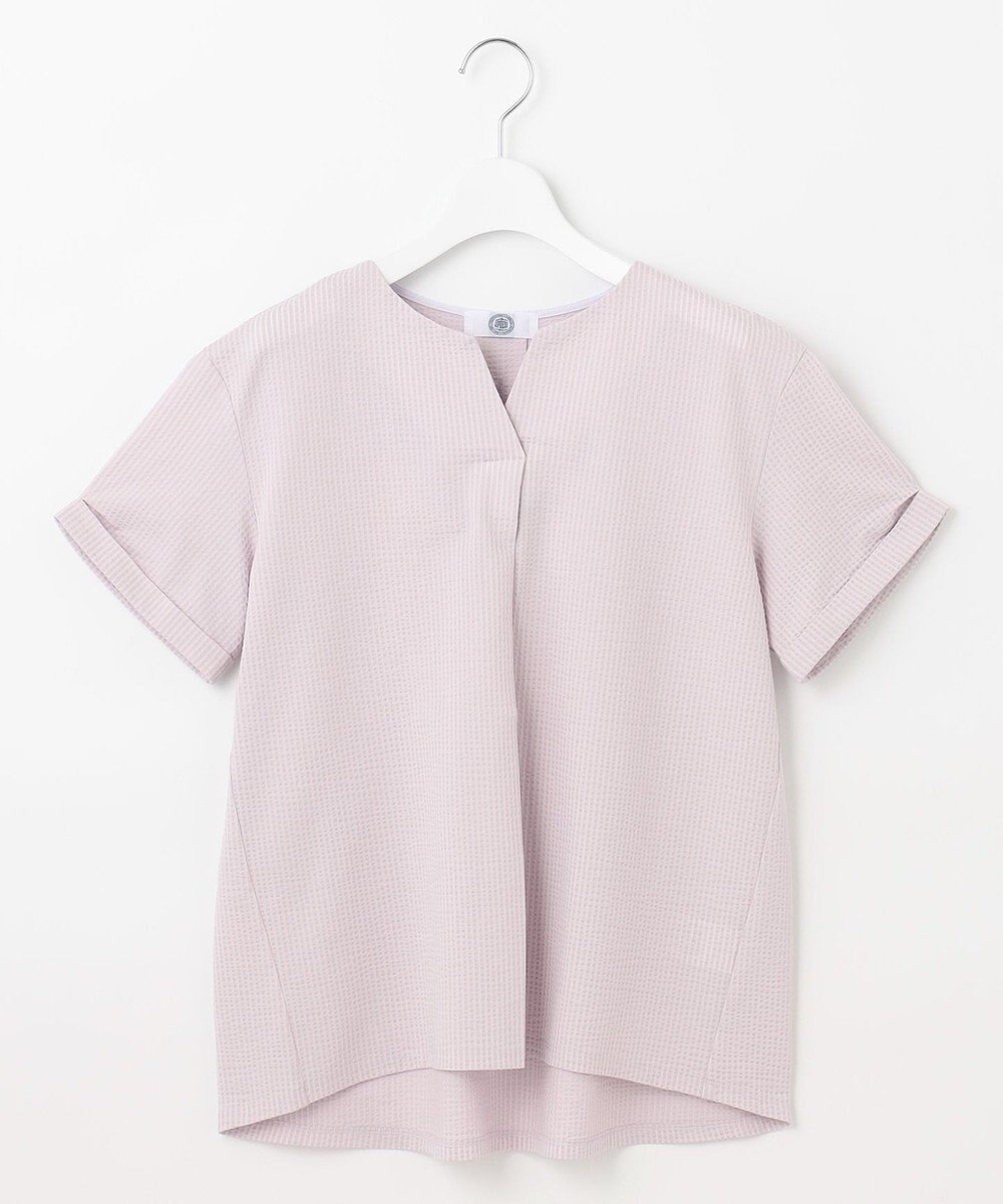 J.PRESS LADIES L 【WEB限定カラーあり・抗菌消臭・吸水速乾】サッカージャージー キーネック カットソー 