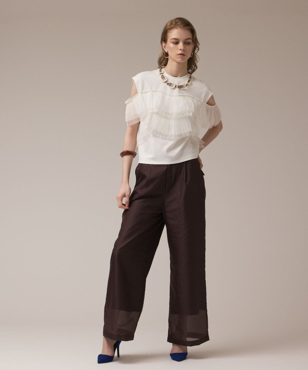 GRACE CONTINENTAL プリーツチュールカットトップ 