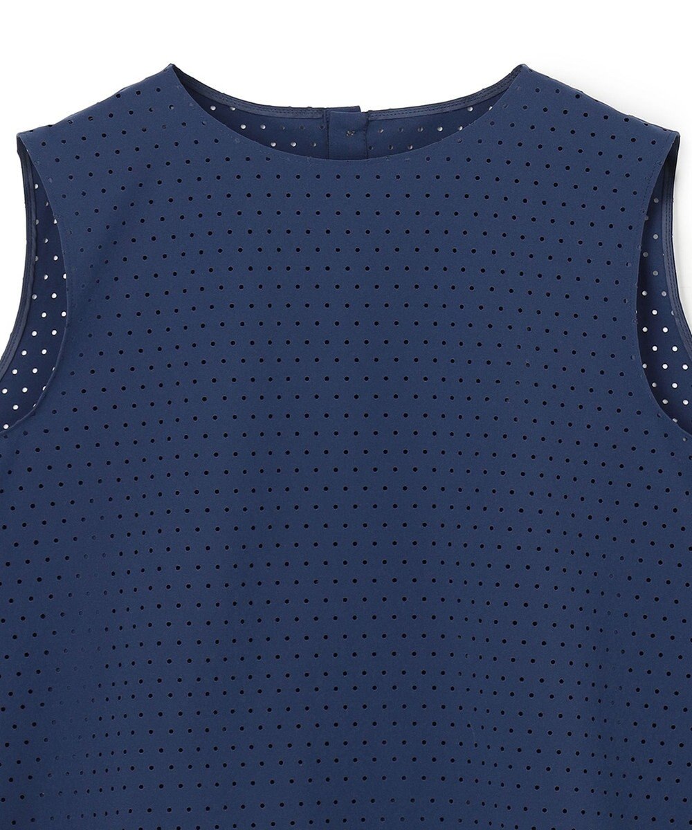 UNFILO L 【セットアップ着用可】FINE MOVE パンチング ドットブラウス 