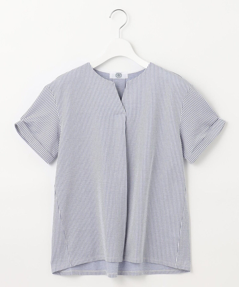 J.PRESS LADIES L 【WEB限定カラーあり・抗菌消臭・吸水速乾】サッカージャージー キーネック カットソー 