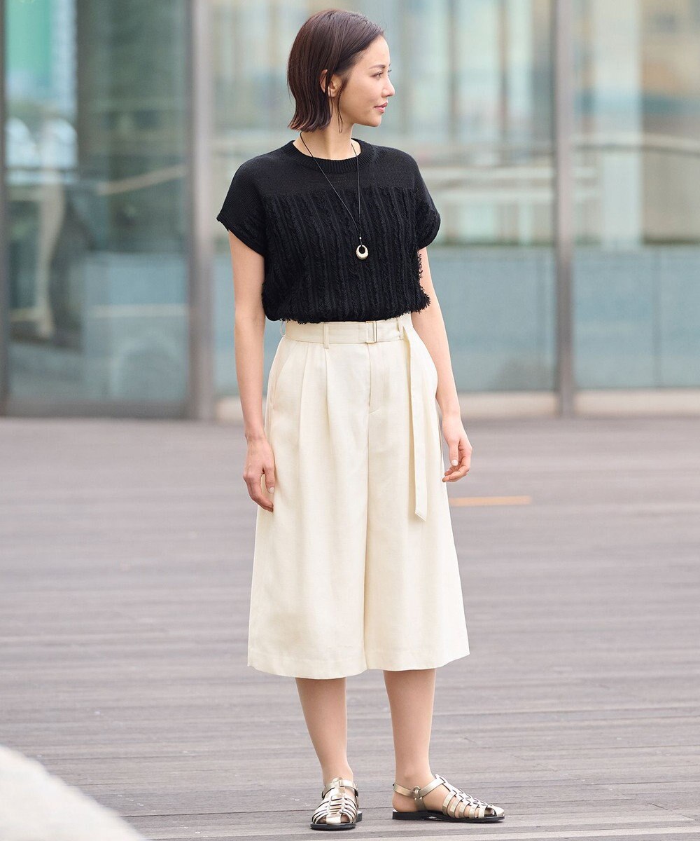 自由区 【XSサイズ～/洗える/セット可】キュプラリネンシャンタン ショートパンツ 