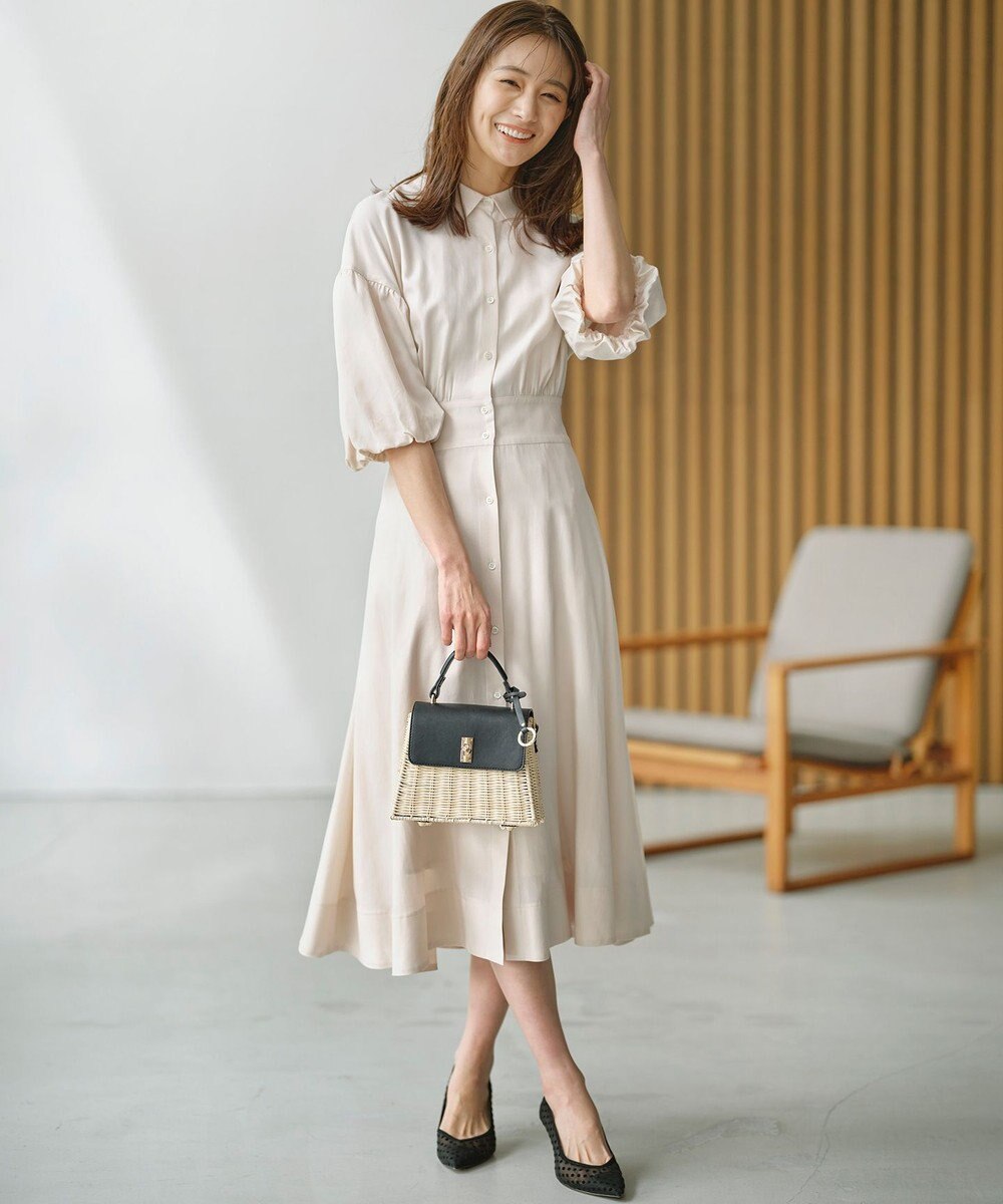 組曲 【WEB限定カラーあり】ボリュームスリーブシャツワンピース 