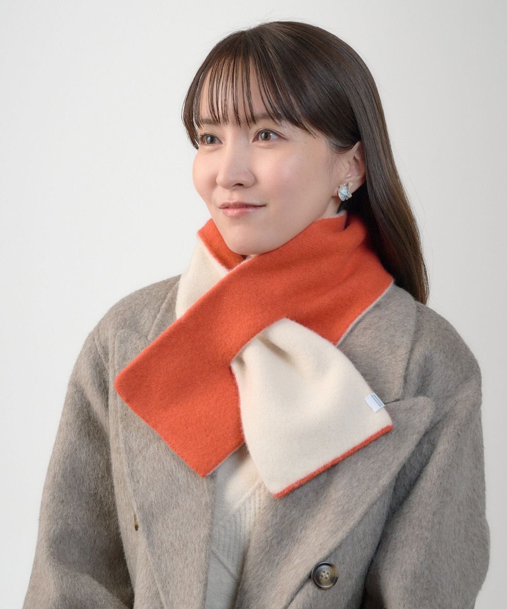 MOONBAT MACKINTOSH PHILOSOPHY(マッキントッシュ フィロソフィー）【ギフトBOX付】ウール100％ リバーシブル ニット マフラー ユニセックス 日本製 