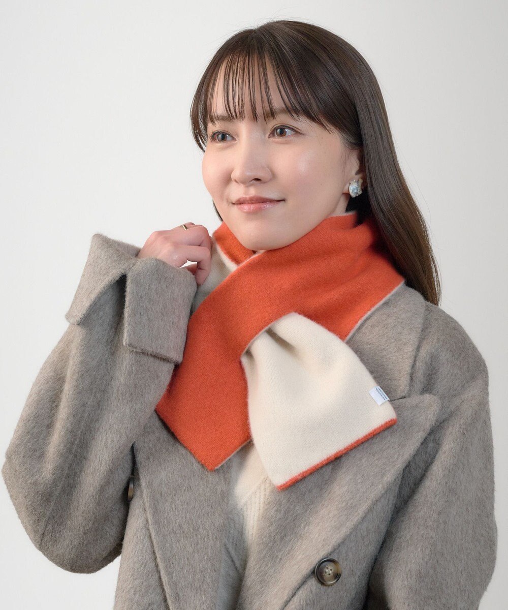 MOONBAT MACKINTOSH PHILOSOPHY(マッキントッシュ フィロソフィー）【ギフトBOX付】ウール100％ リバーシブル ニット マフラー ユニセックス 日本製 