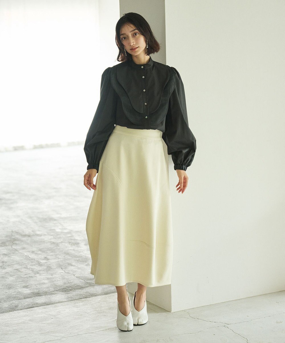 #Newans 【洗濯機可能】ウェイビービブデザインブラウス 