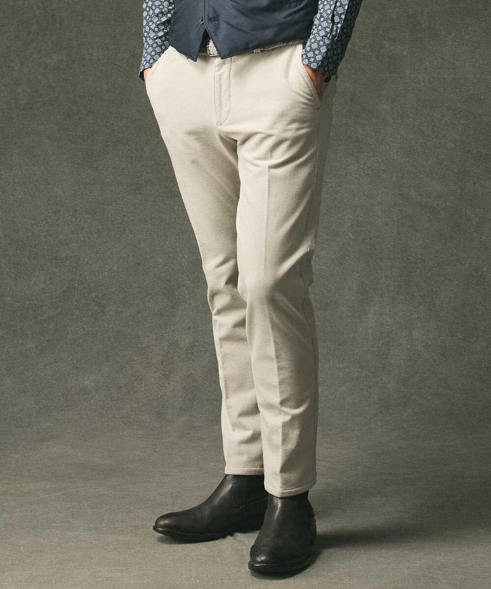 JOSEPH ABBOUD 【ウエストも伸びる！/暖かパンツ/オーガニックコットン使用】ライスコールストレッチパンツ 