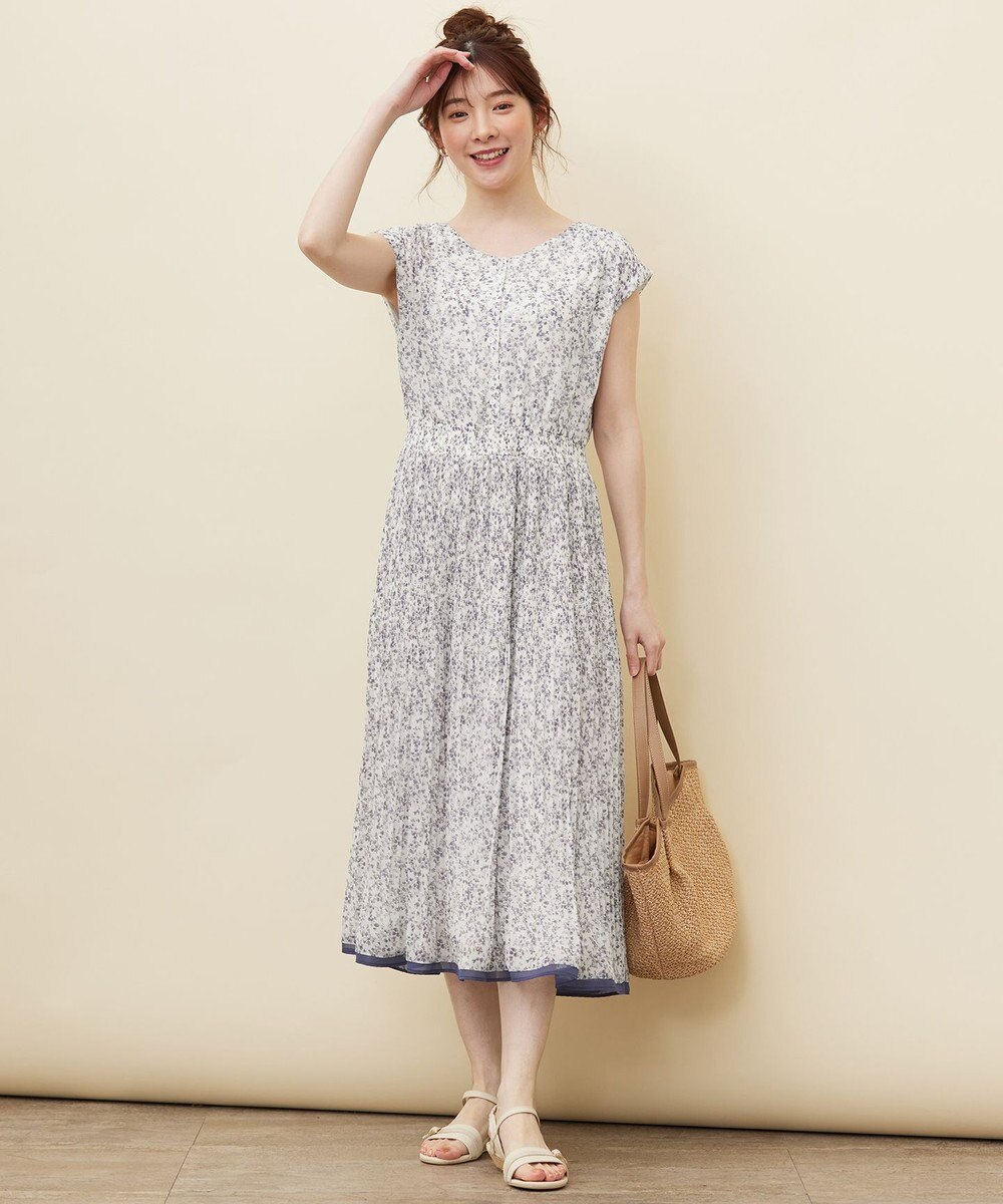 ANY SIS 【洗える】フラワープリーツ ワンピース 