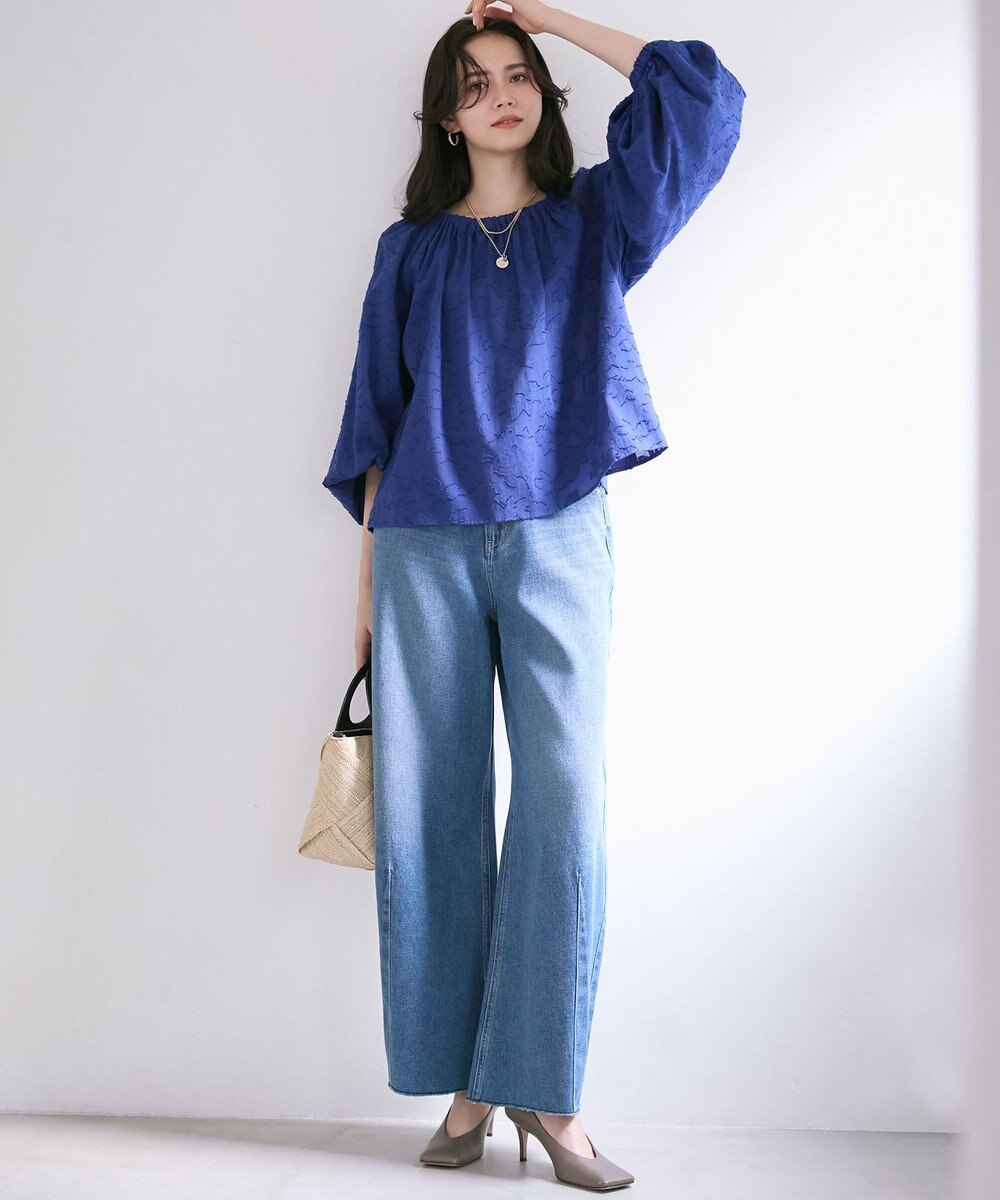 23区 【SLOW/一部店舗限定】LIGHT DENIM バレルワイド パンツ 