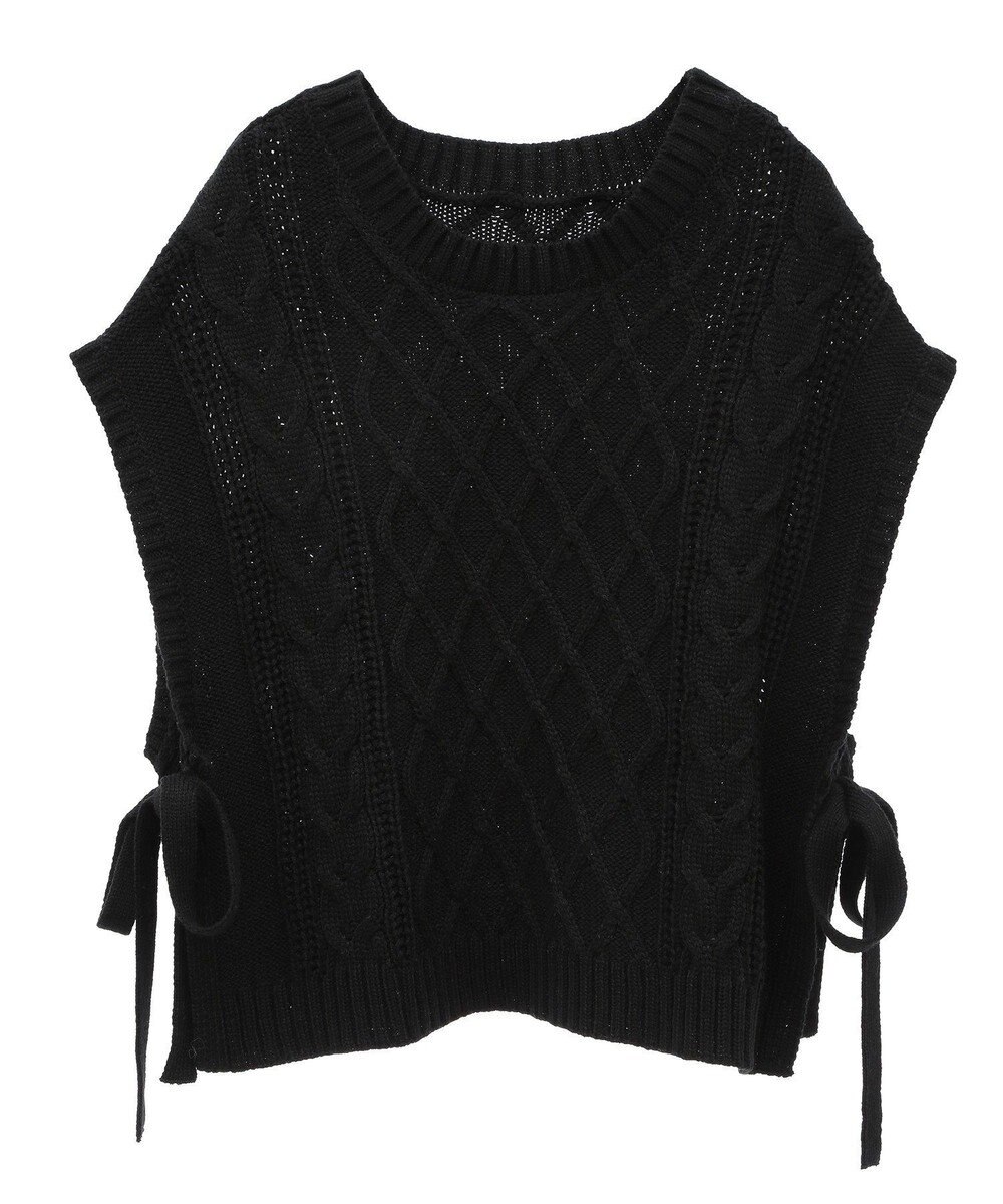 CRAFT STANDARD BOUTIQUE 洗える/2WAYケーブルニットリボンベスト 