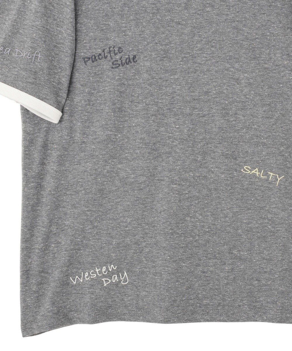 AMERICAN HOLIC ランダムロゴ刺繍リンガーTシャツ 