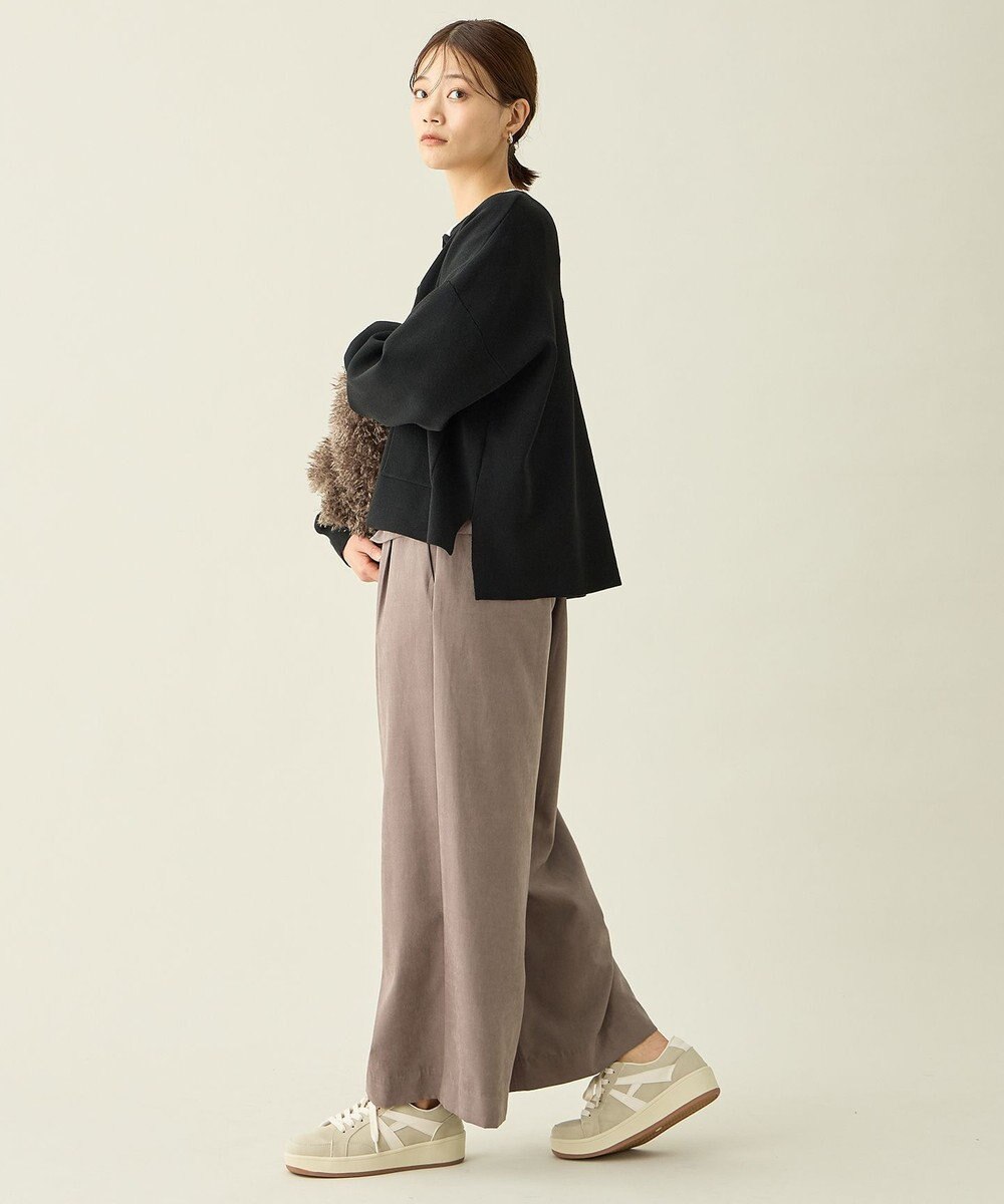 ANY スウェットライクニットカーディガン 