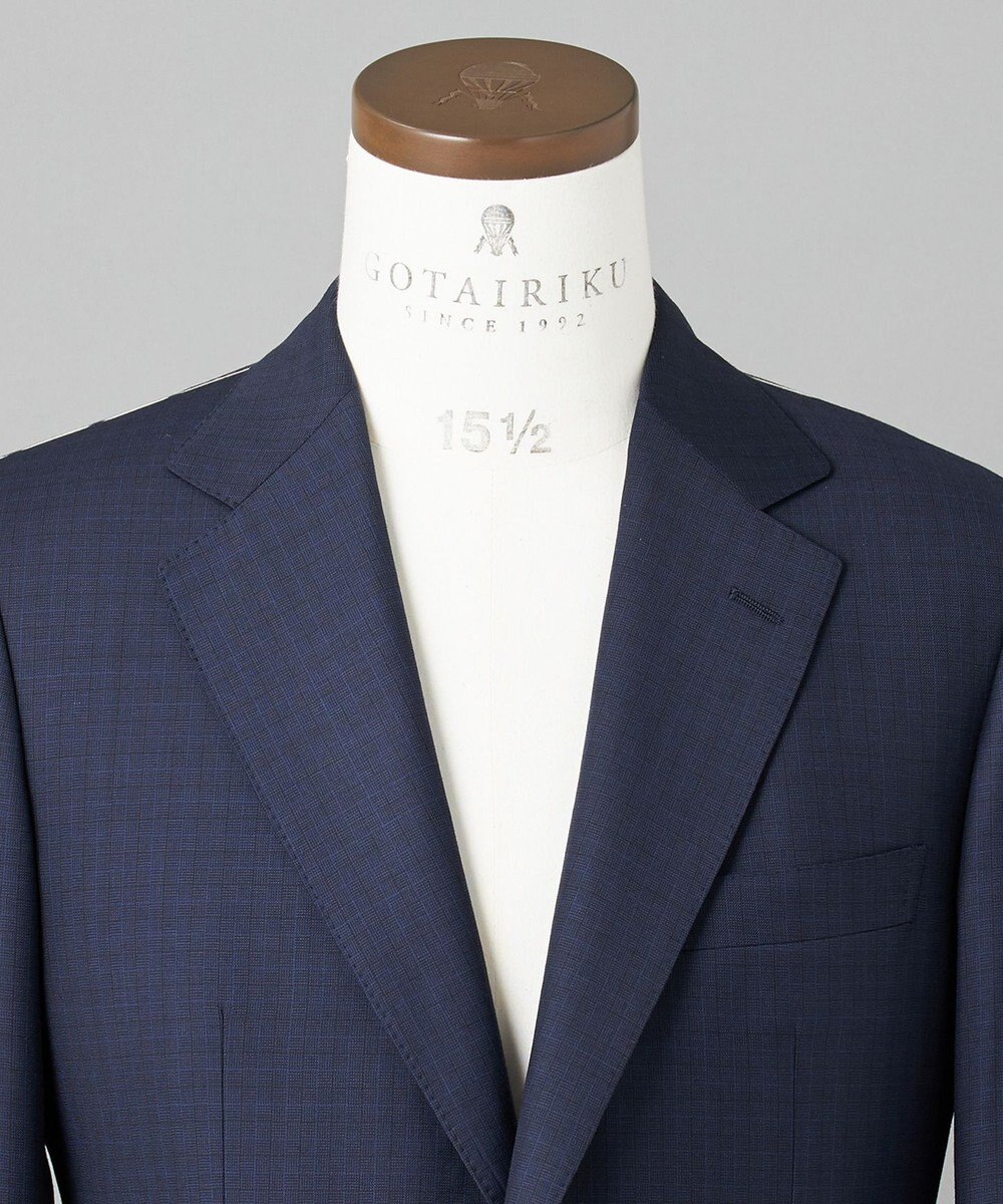 GOTAIRIKU WEB&一部店舗限定【DORMEUIL/ドーメル】IMPERIALJADE/インペリアルジェイド 通年 3ピーススーツ（ネイビー×格子） 