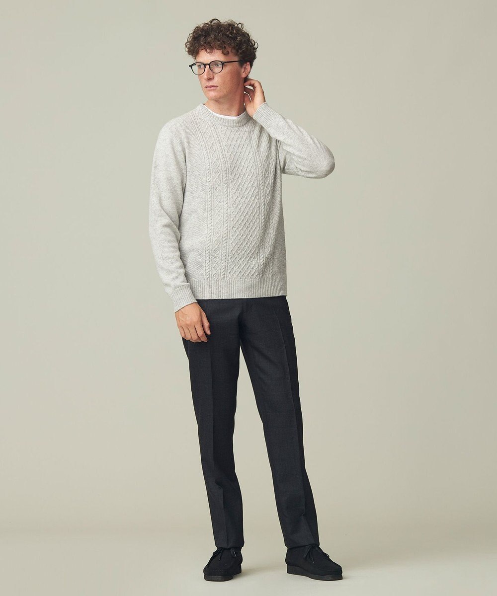 J.PRESS MEN 【Cash Lamb's Wool】ケーブルクルーネック ニット 