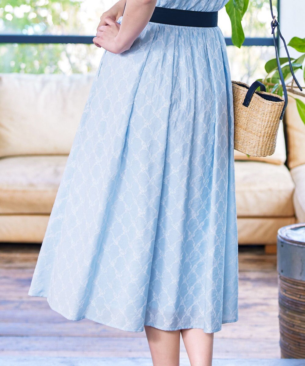 Tiaclasse 【洗える】配色刺繍レースワンピース 