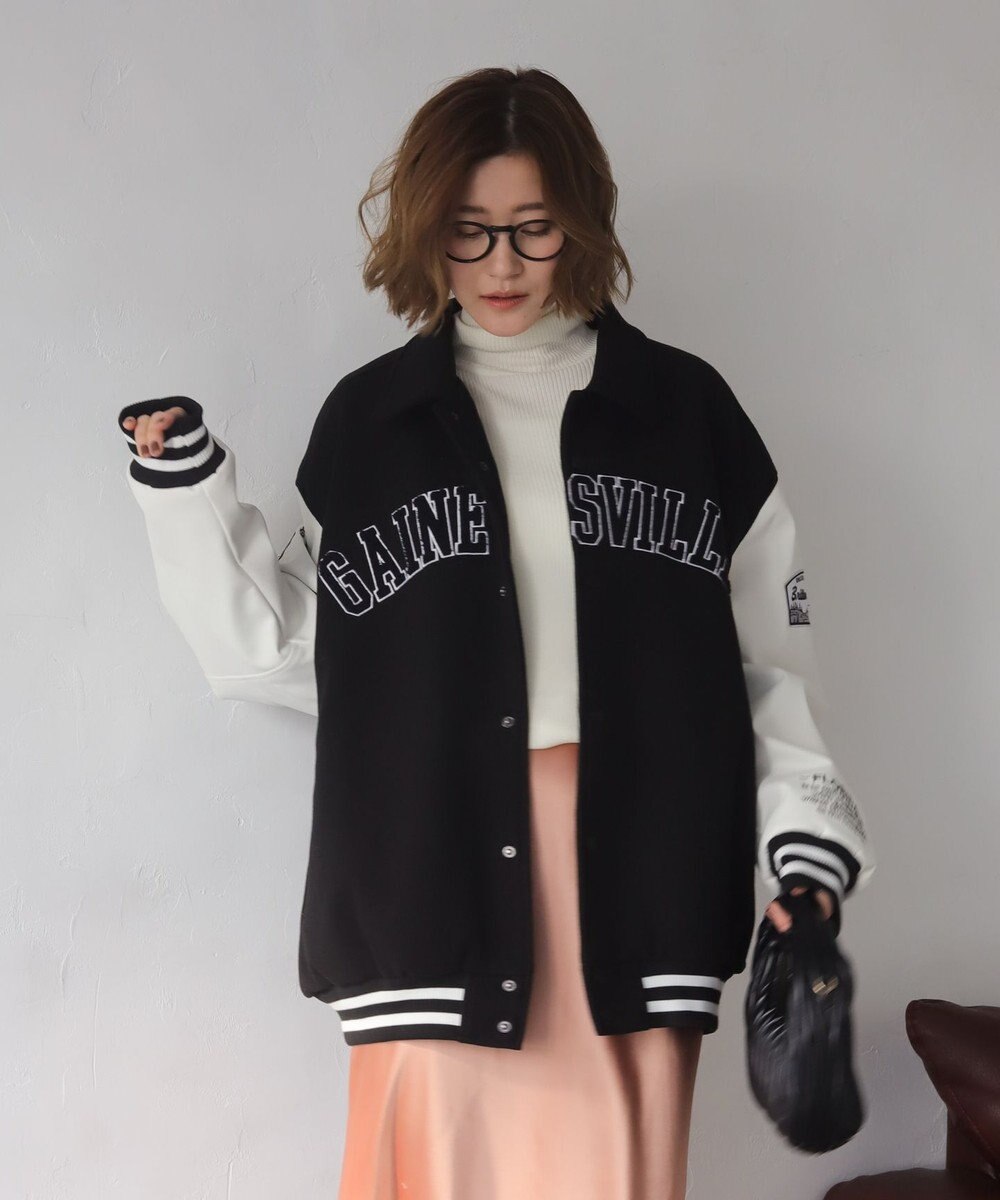 WEGO 【25年秋冬新作/ユニセックス着用ITEM/SMLサイズ展開】メルトンワッペンスタジャン 