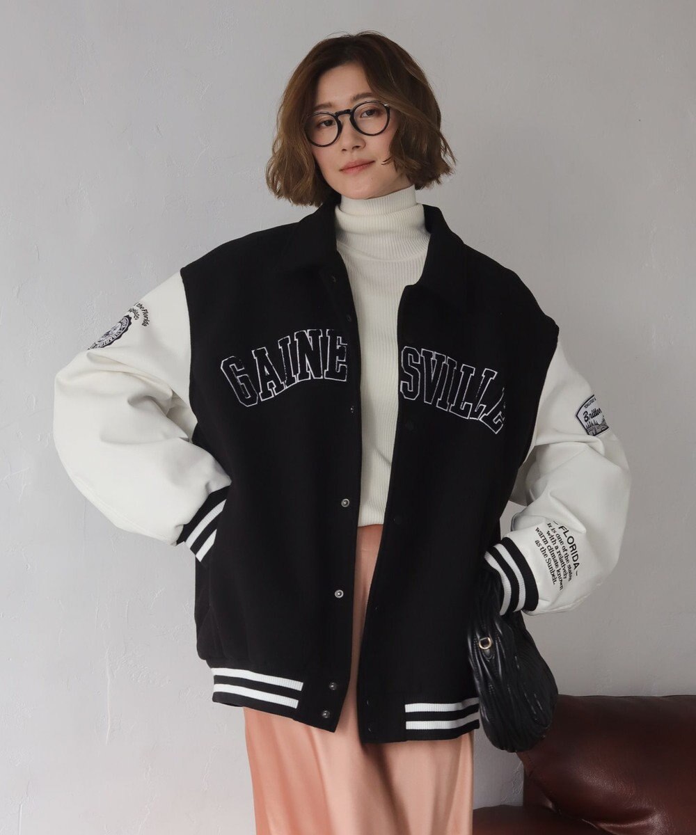 WEGO 【25年秋冬新作/ユニセックス着用ITEM/SMLサイズ展開】メルトンワッペンスタジャン 