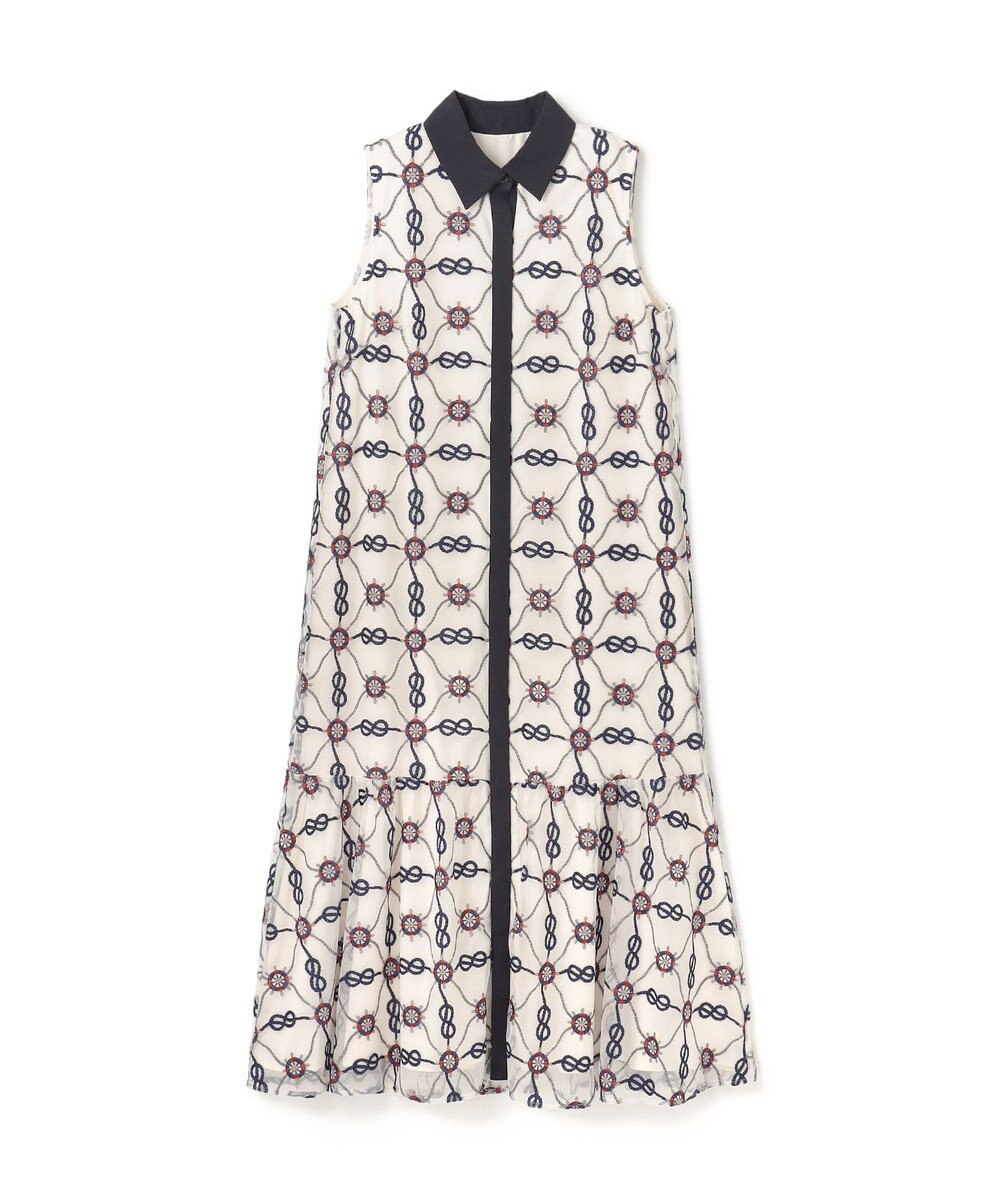 GRACE CONTINENTAL マリン刺繍チュールワンピース 